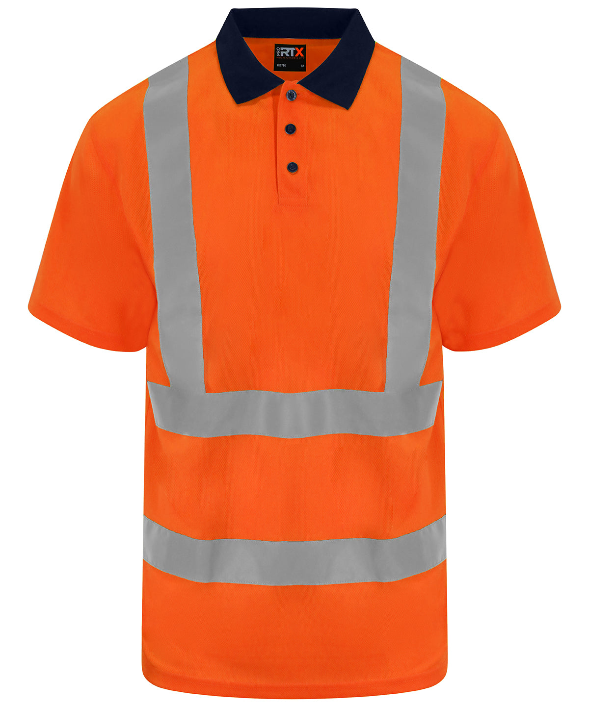 High Visibility Birdseye Polyester Polo Shirt with Reflective Tape