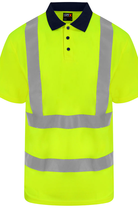 High Visibility Birdseye Polyester Polo Shirt with Reflective Tape