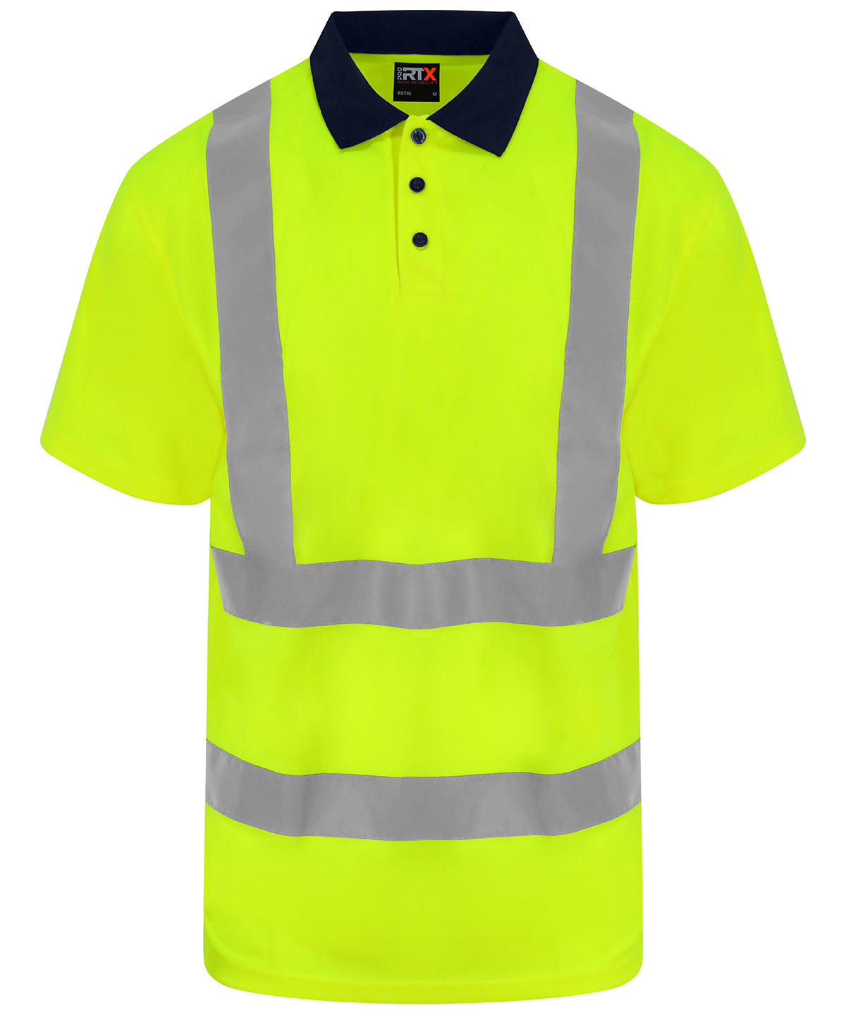 High Visibility Birdseye Polyester Polo Shirt with Reflective Tape