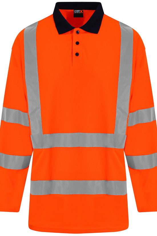 High Visibility Long Sleeve Polo for Male Adults