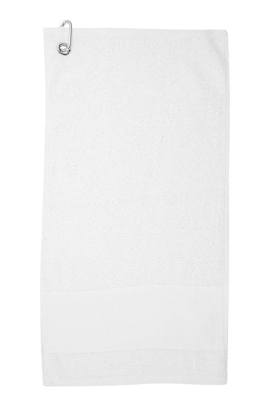 Heavyweight Golf Towel with Metal Rivet and Personalizable Border