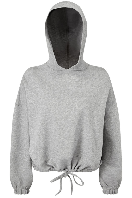 TriDri Cropped Oversize Hoodie for Women Drawcord Waist