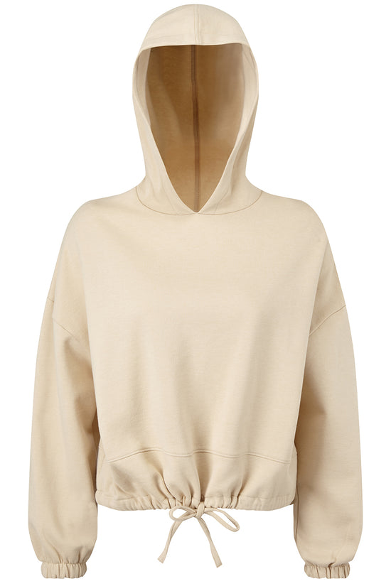 TriDri Cropped Oversize Hoodie for Women Drawcord Waist