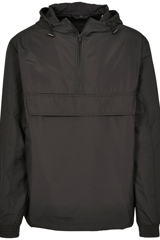 Mens Basic Pullover Jacket with Hood and Pockets