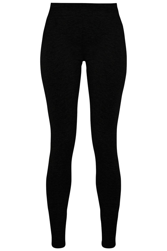 Classic Black CottonSpandex Blend Leggings for Women