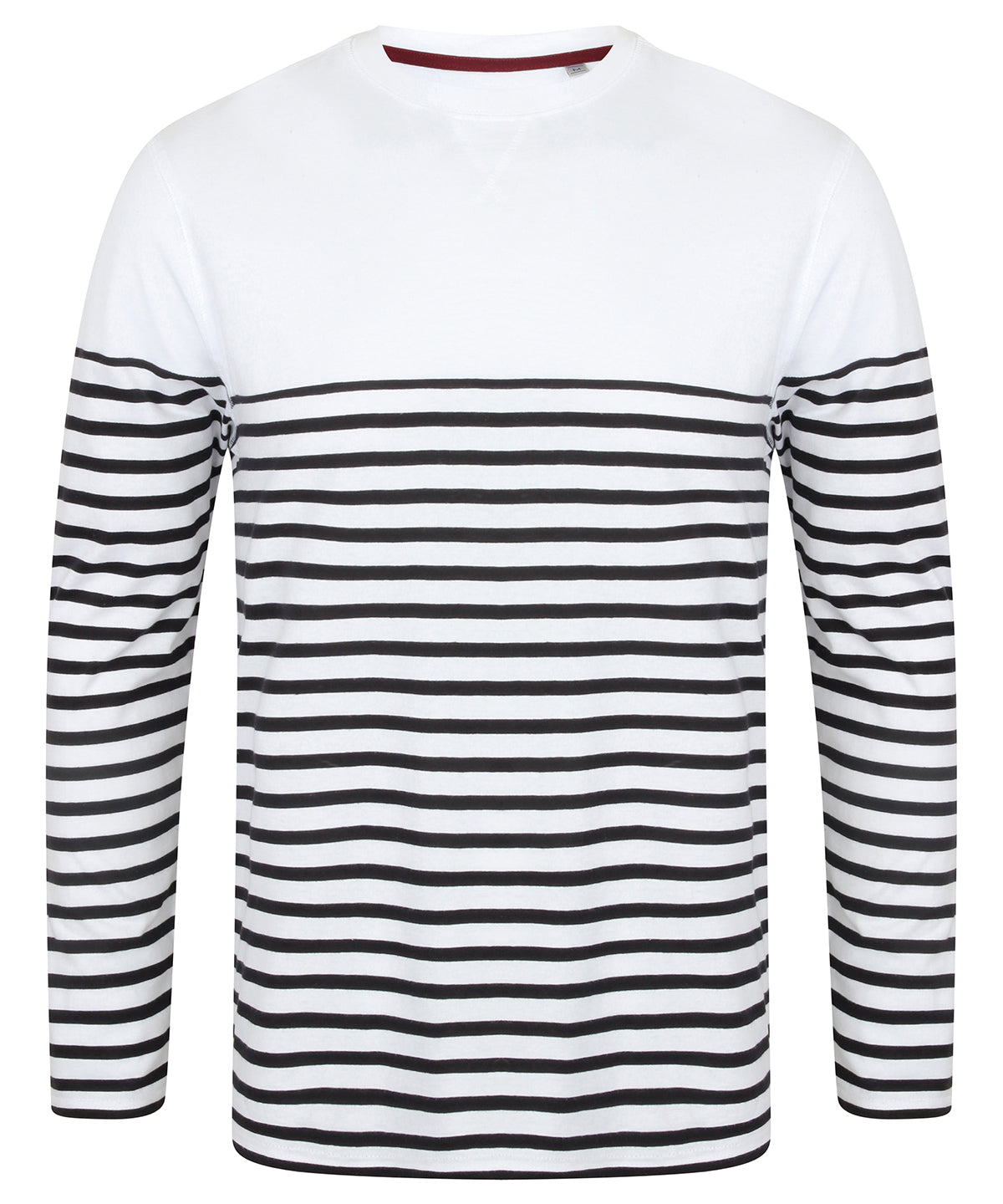 Front Row Mens Long Sleeve Breton Striped TShirt