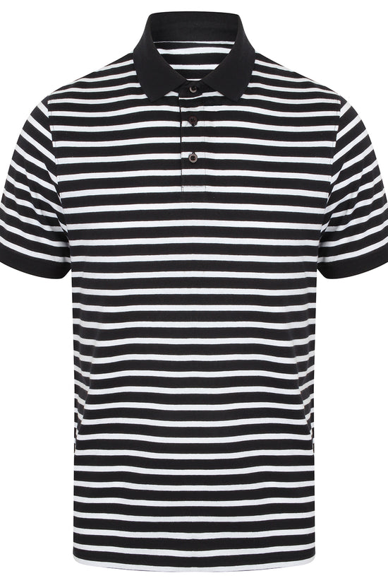 Striped Jersey Polo Shirt for Casual Unisex Style