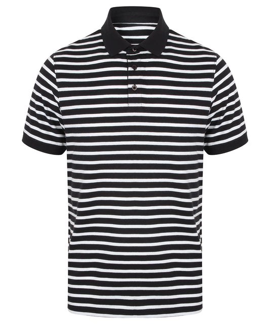 Striped Jersey Polo Shirt for Casual Unisex Style