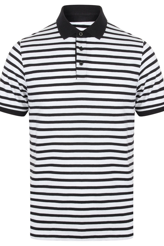 Striped Jersey Polo Shirt for Casual Unisex Style