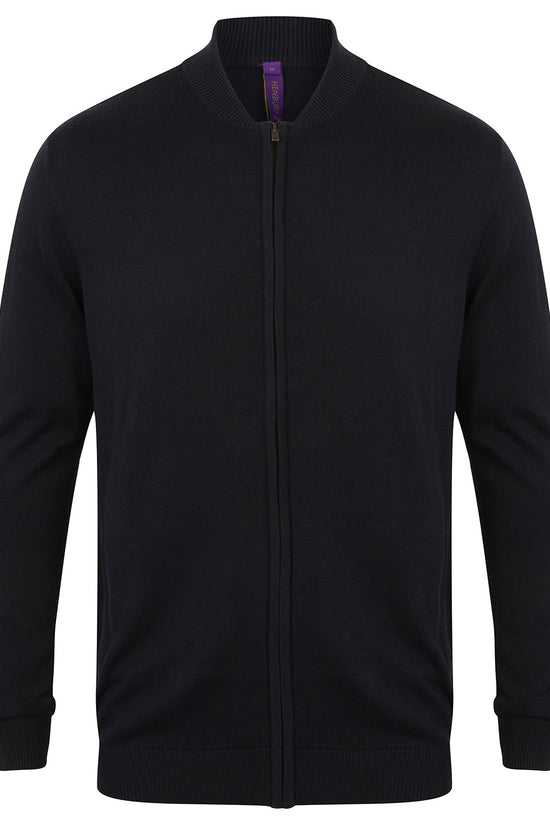 Henbury Unisex ZipThrough Bomber Jacket with Welt Pockets