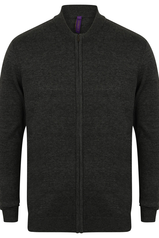 Henbury Unisex ZipThrough Bomber Jacket with Welt Pockets