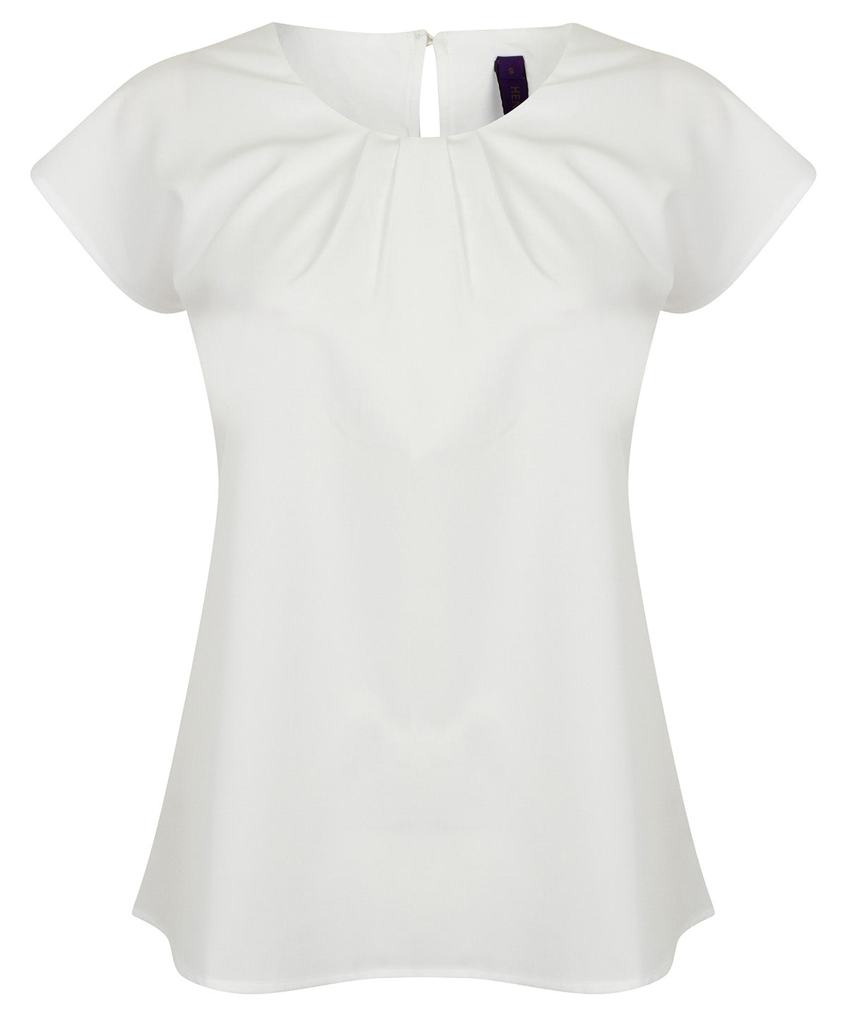 Henbury Womens Pleat Front Short Sleeve Blouse