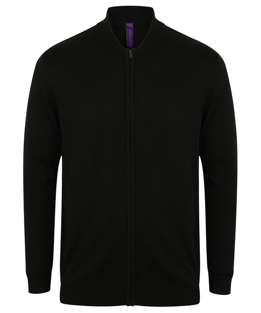 Henbury Unisex ZipThrough Bomber Jacket with Welt Pockets