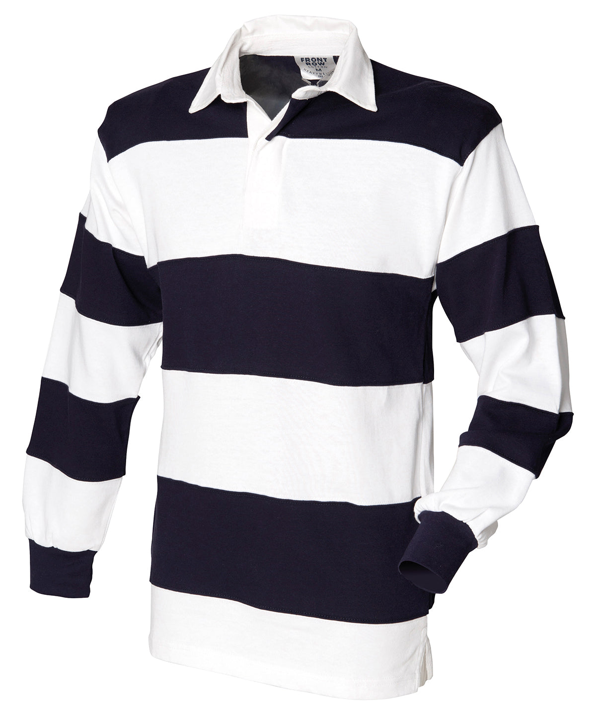 Front Row Striped Rugby Shirt with Traditional Collar