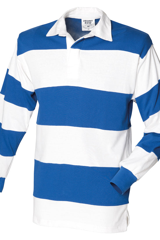 Front Row Striped Rugby Shirt with Traditional Collar