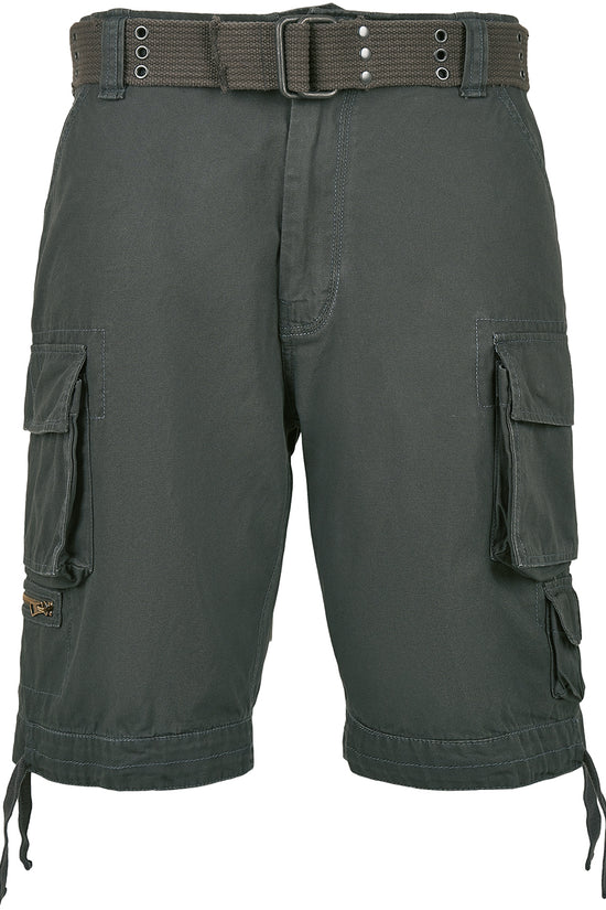 Vintage Cargo Shorts with Belt and Pockets for Men
