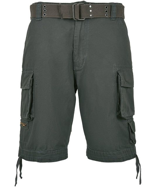 Vintage Cargo Shorts with Belt and Pockets for Men
