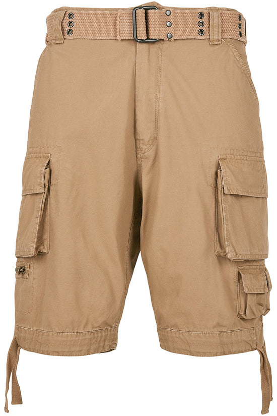 Vintage Cargo Shorts with Belt and Pockets for Men