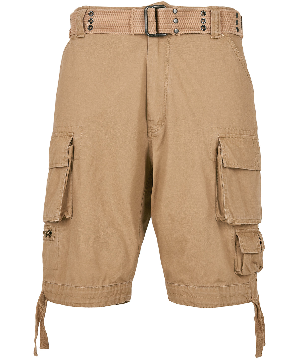Vintage Cargo Shorts with Belt and Pockets for Men