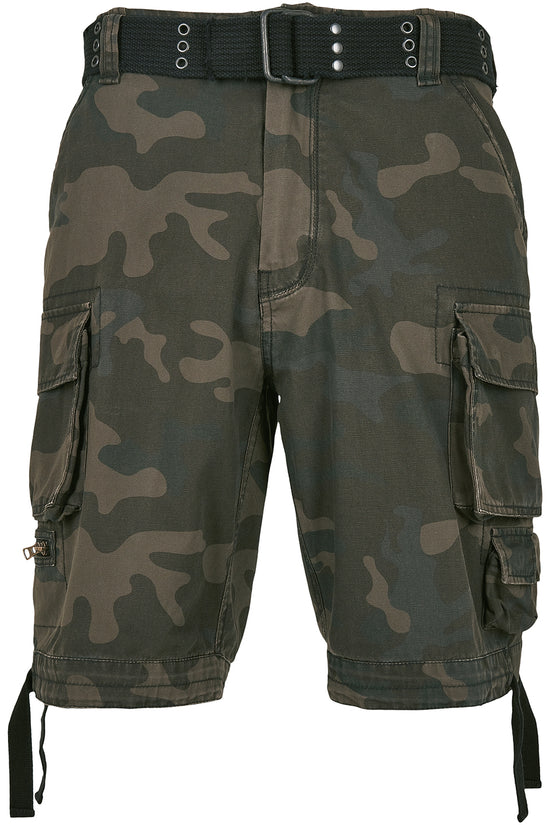 Vintage Cargo Shorts with Belt and Pockets for Men