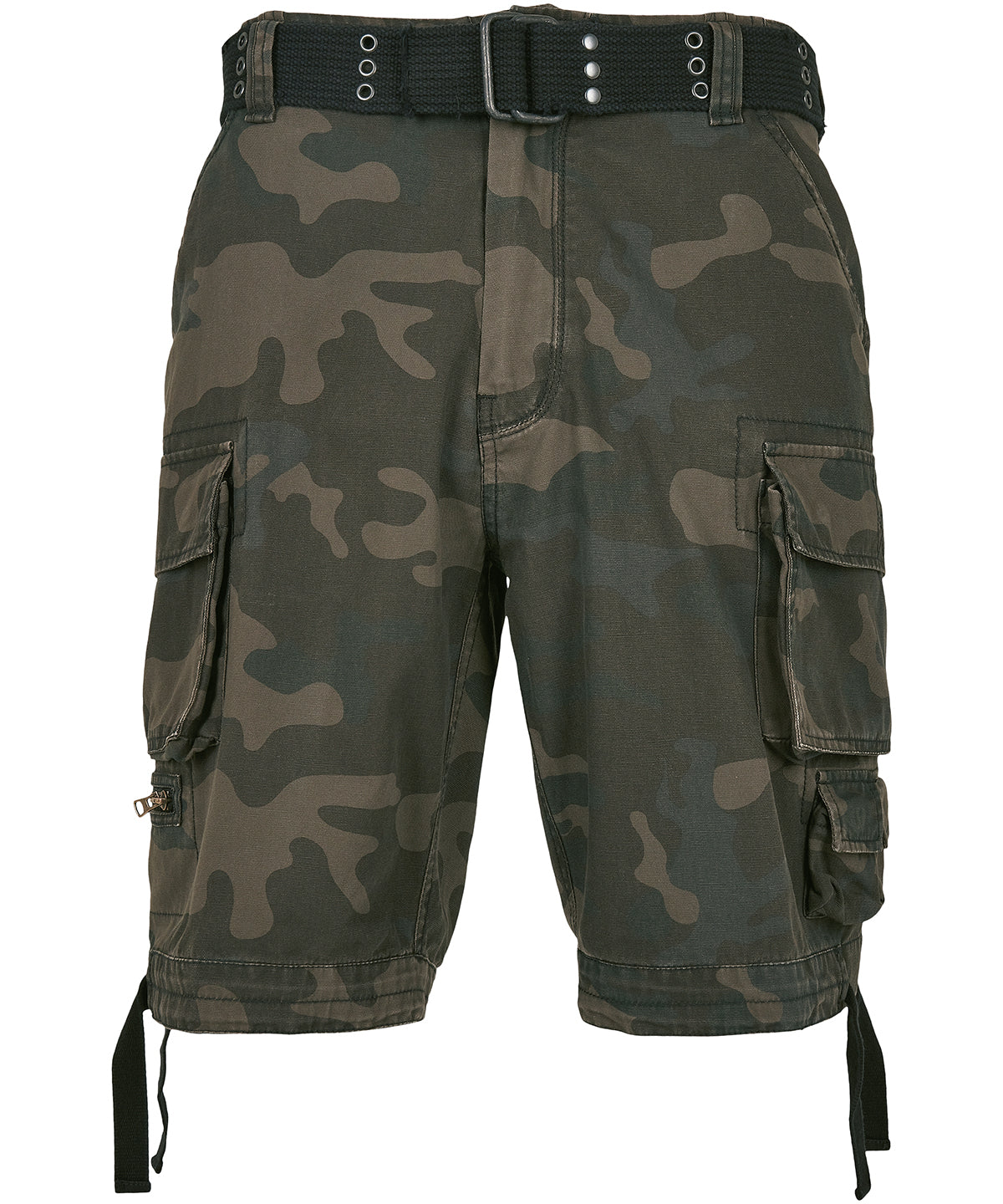 Vintage Cargo Shorts with Belt and Pockets for Men