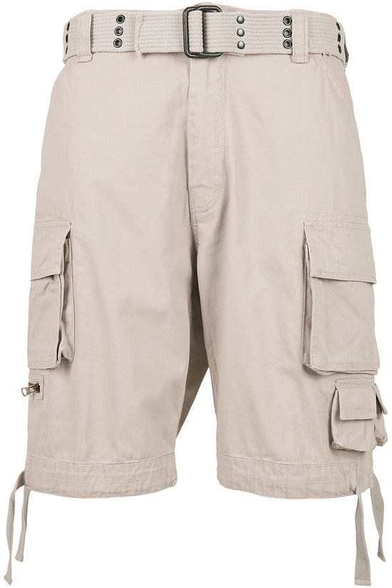 Vintage Cargo Shorts with Belt and Pockets for Men