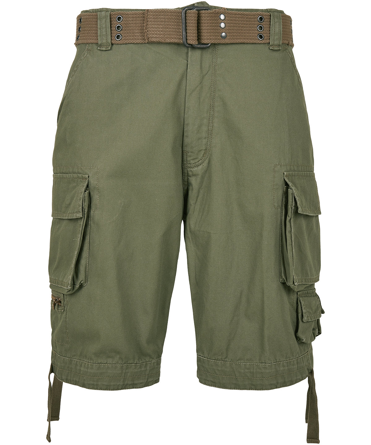 Vintage Cargo Shorts with Belt and Pockets for Men