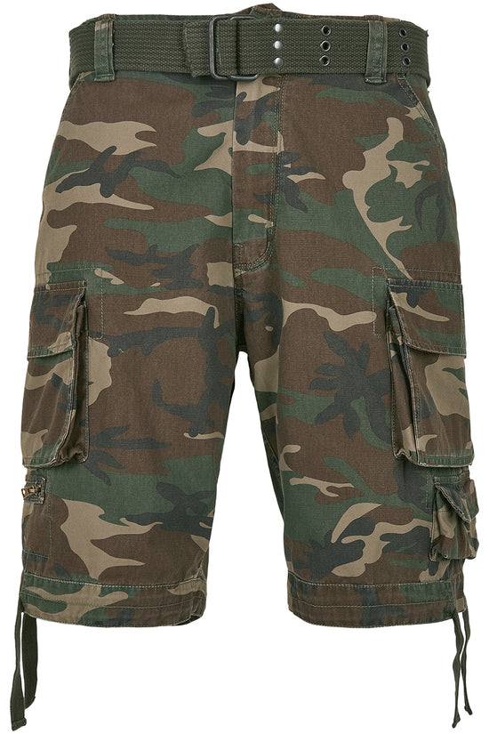 Vintage Cargo Shorts with Belt and Pockets for Men