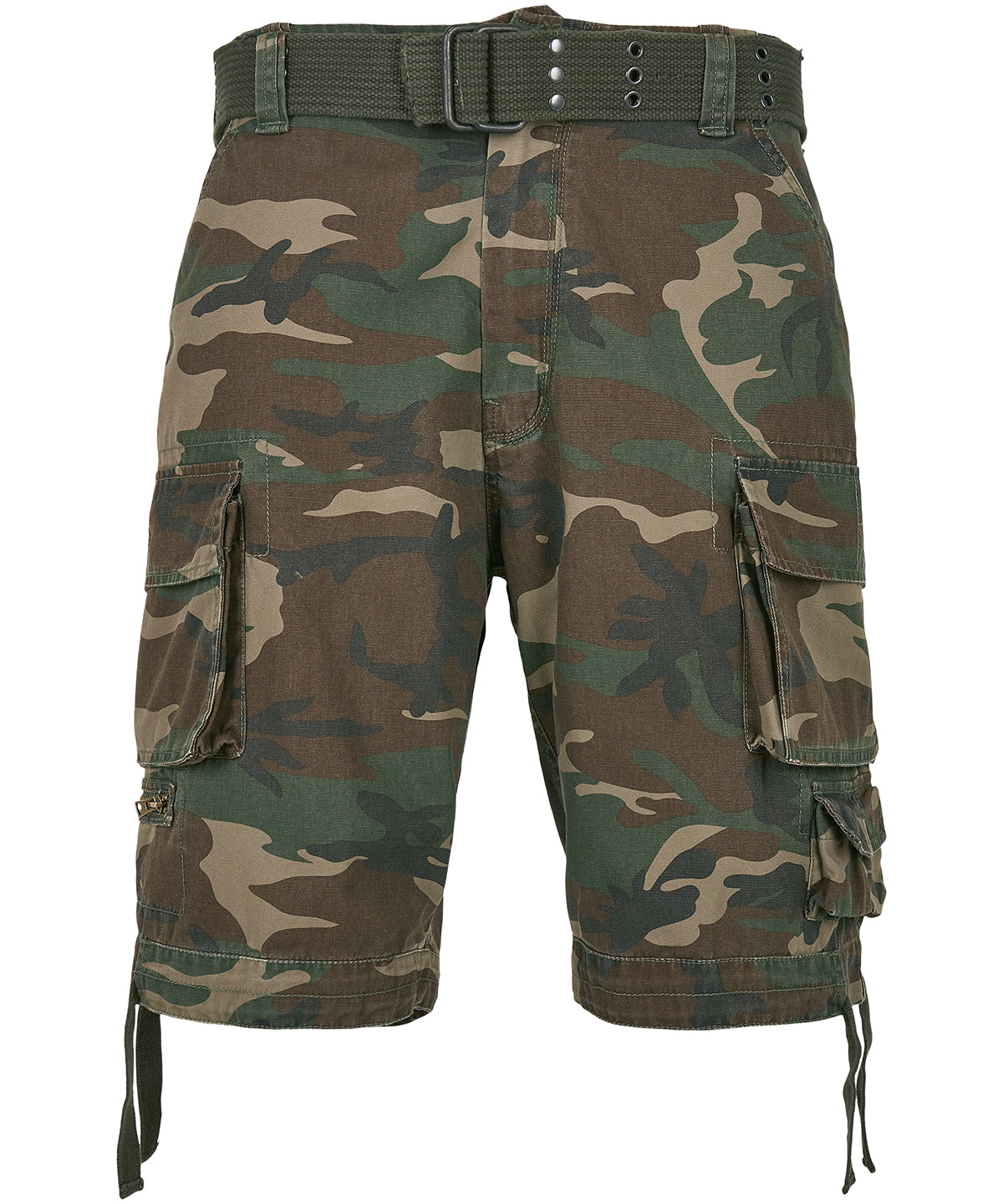 Vintage Cargo Shorts with Belt and Pockets for Men