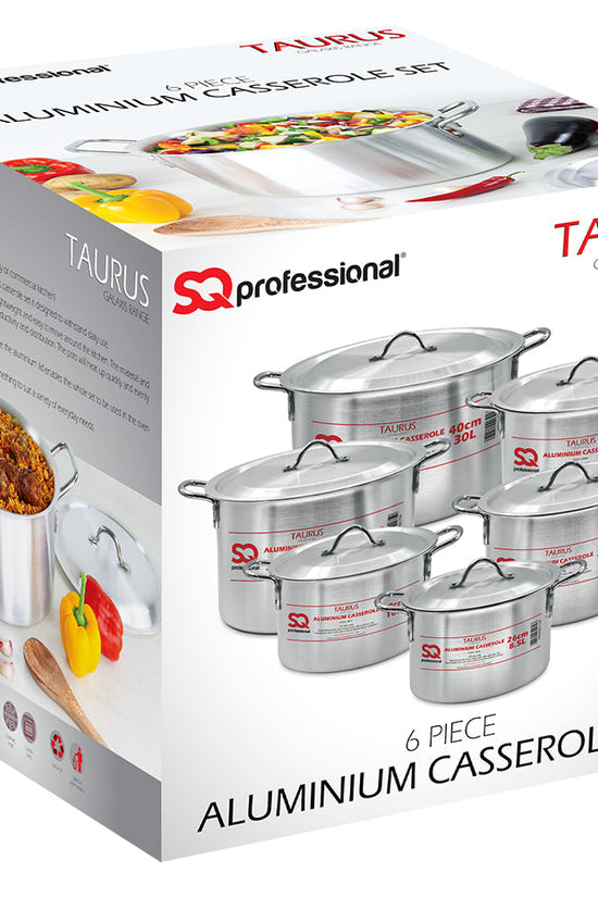 SQ Professional Galaxis Taurus Casserole Set 6Piece Stainless Steel Cookware