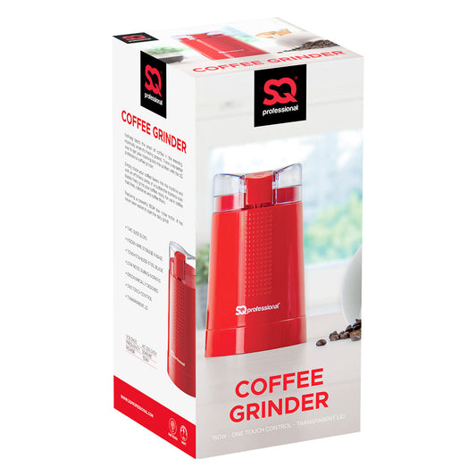 SQ Professional Blitz Coffee Grinder 150W Red Perfect for Freshly Ground Coffee