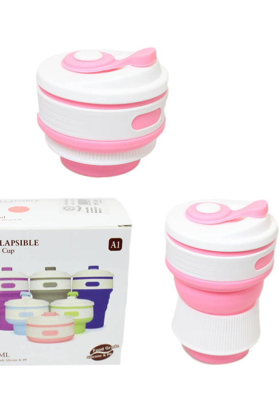 Collapsible Silicone Travel Coffee Cup Mug 350ml Assorted Colors