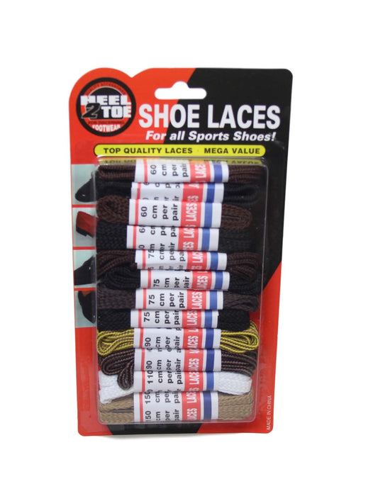 12Pack Assorted Shoe Laces in Various Lengths and Colors