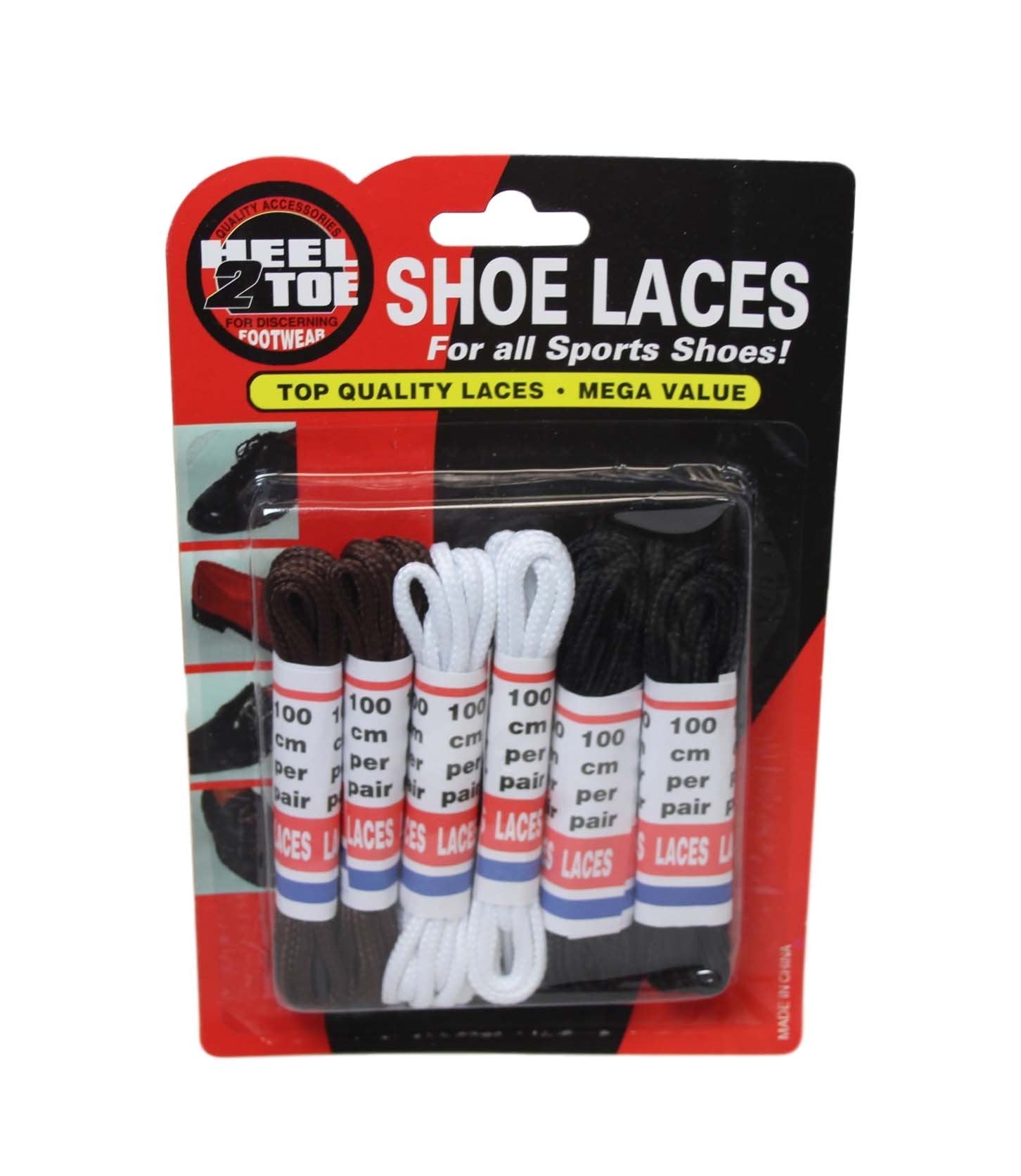 Diverse Pack of 6 Shoe Laces in Various Colors and Lengths