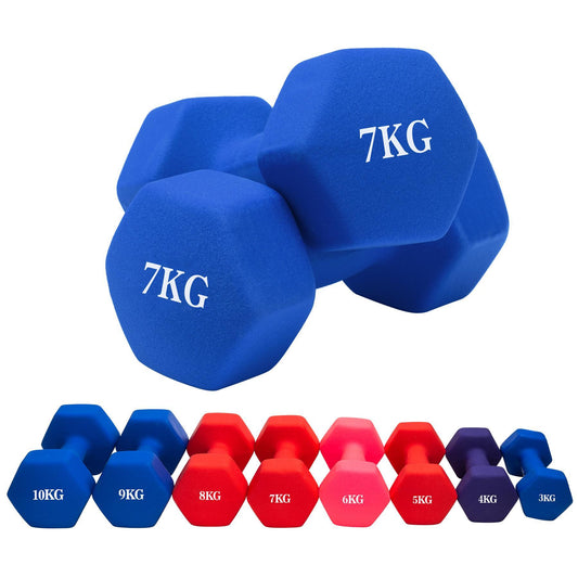 Vinyl Dumbbell 7kg Weight Training Equipment in Assorted Colors