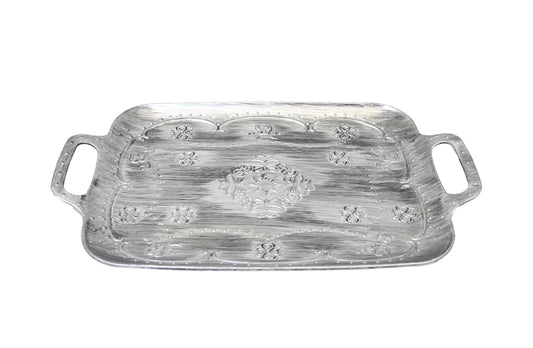 Vintage Style Grey White Serving Tray 35cm x 25cm