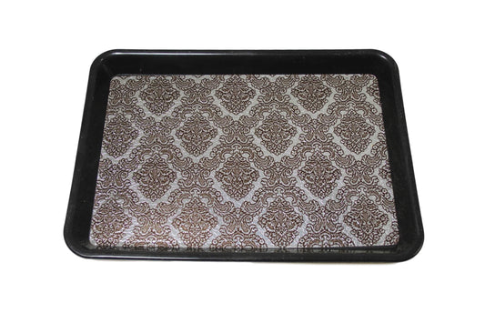 Elegant Plastic Rectangle Serving Tray with Printed Design Assorted Colours