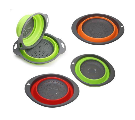SpaceSaving Silicone Kitchen Strainer Collapsible 2in1