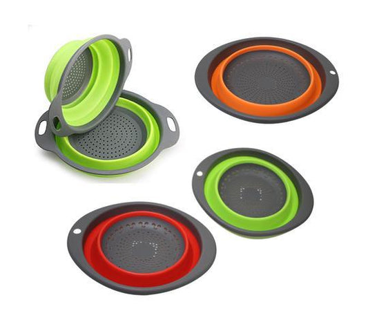 SpaceSaving Silicone Kitchen Strainer Collapsible 2in1