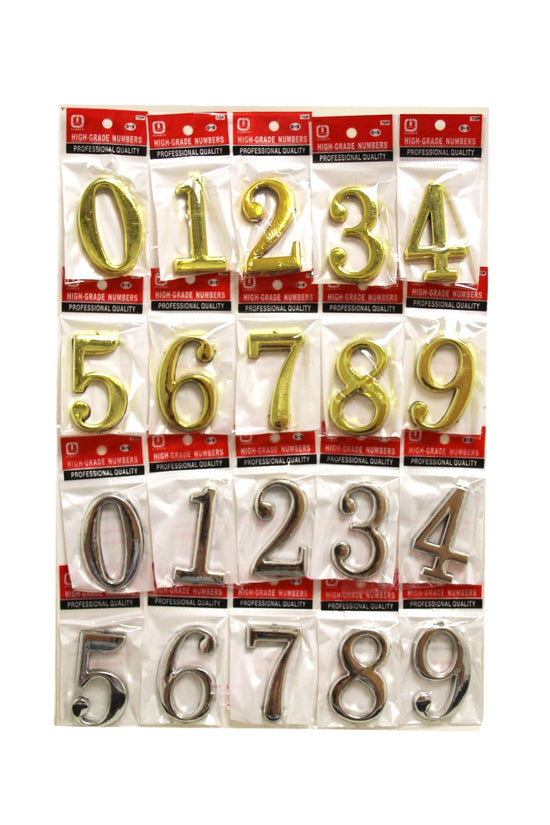 3D Self Adhesive Plastic House Door Numbers Pack of 20 Assorted Colours 09