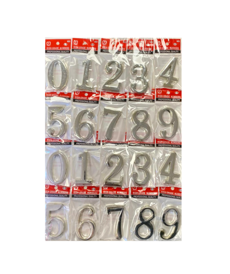 3D Self Adhesive Plastic House Door Numbers Pack of 20 Assorted Colours 09