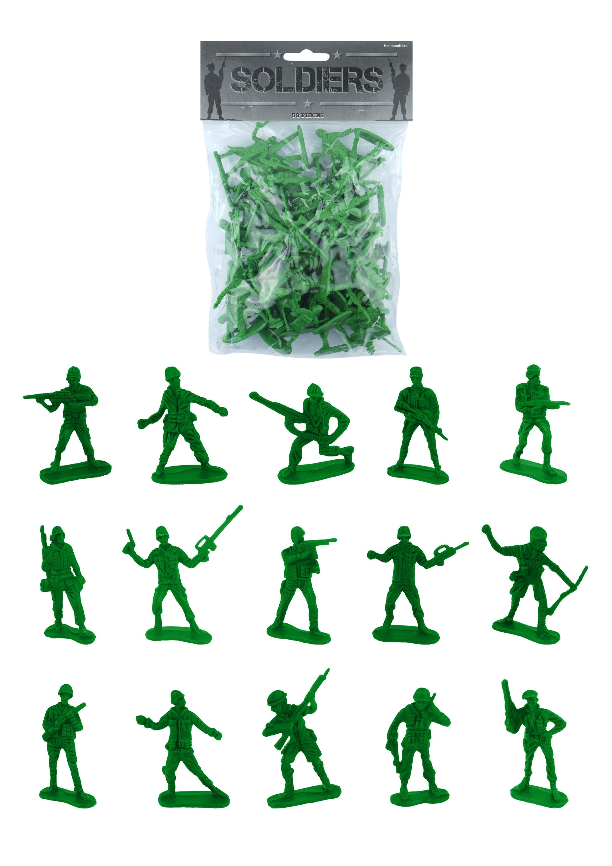50 Toy Soldiers Set Assorted Sizes Designs 37cm