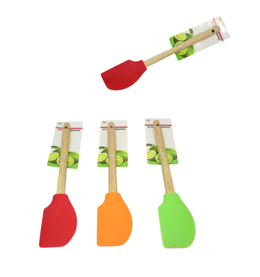 Premium Kitchen Silicone Scraper Spatula with Wooden Handle 32 cm