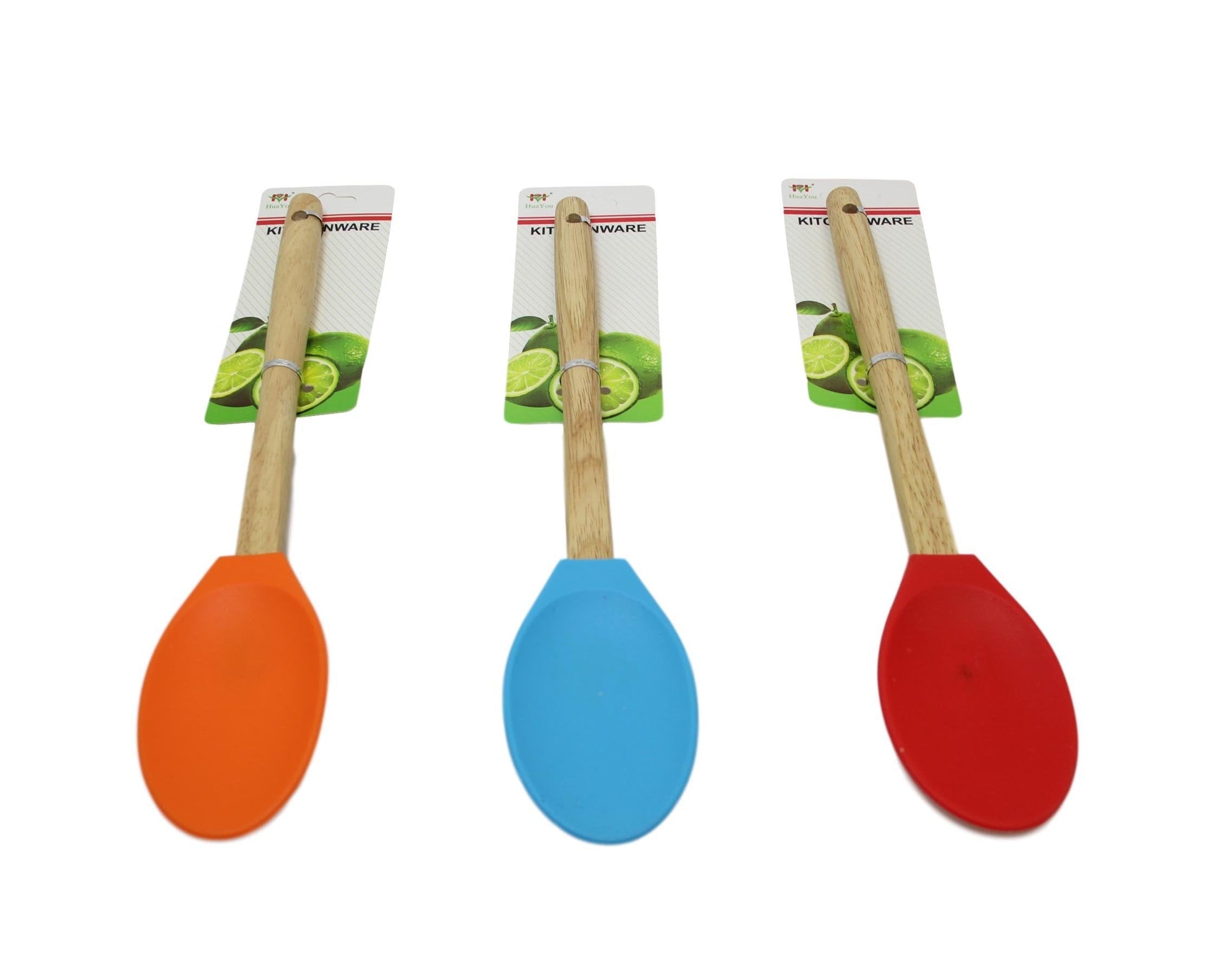 Premium Kitchen Silicone Spoon with Wooden Handle 32cm