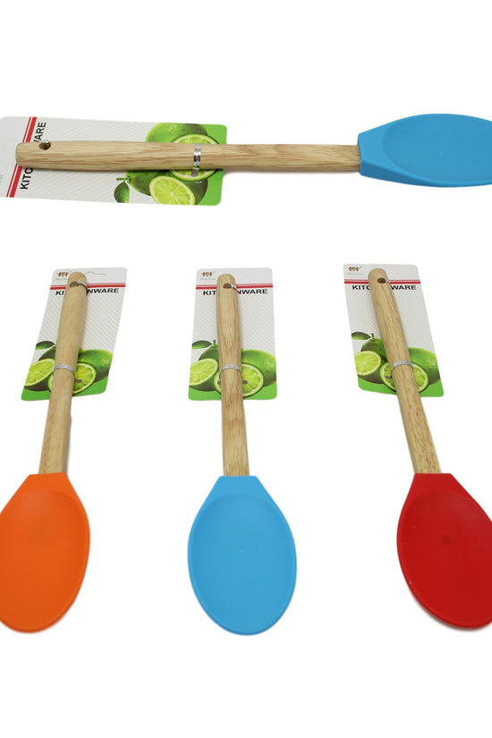 Premium Kitchen Silicone Spoon with Wooden Handle 32cm