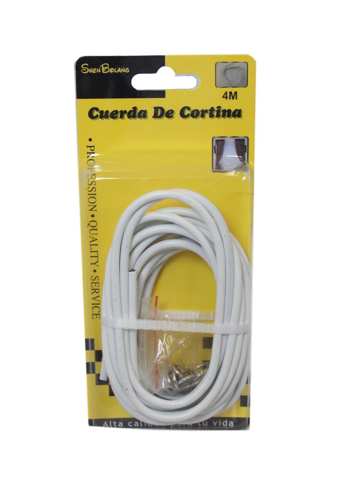 Durable White Net Curtain Wire with Hooks 4m IndoorOutdoor Cord