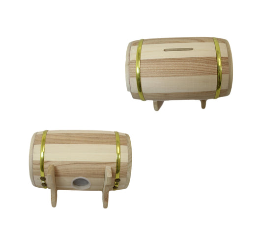 Elegant Wooden Treasure Box Deposit Box with Gold Rim Vintage Style