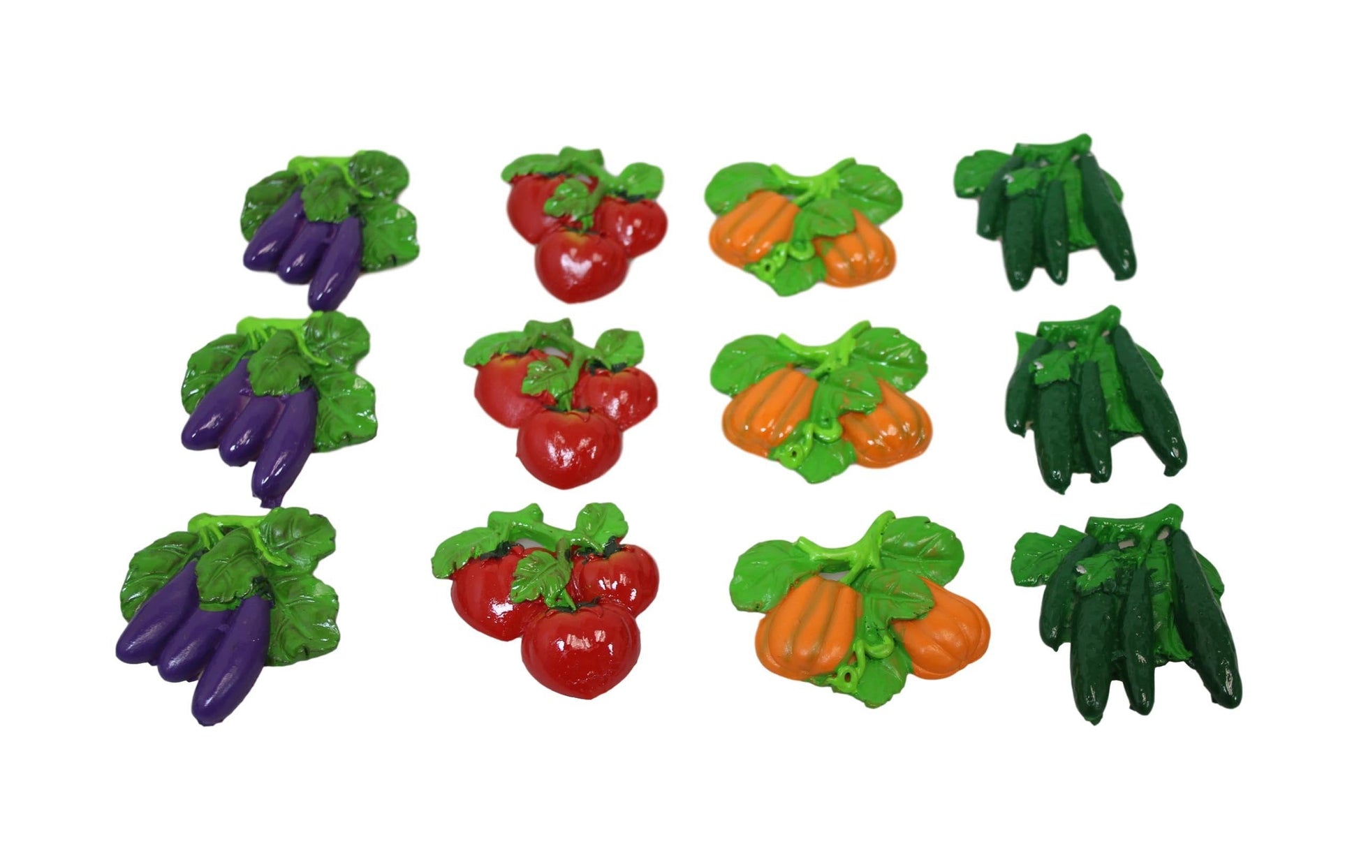 Vibrant Vegetable Designs Fridge Magnets Set 8 cm Assorted Pack of Random Designs