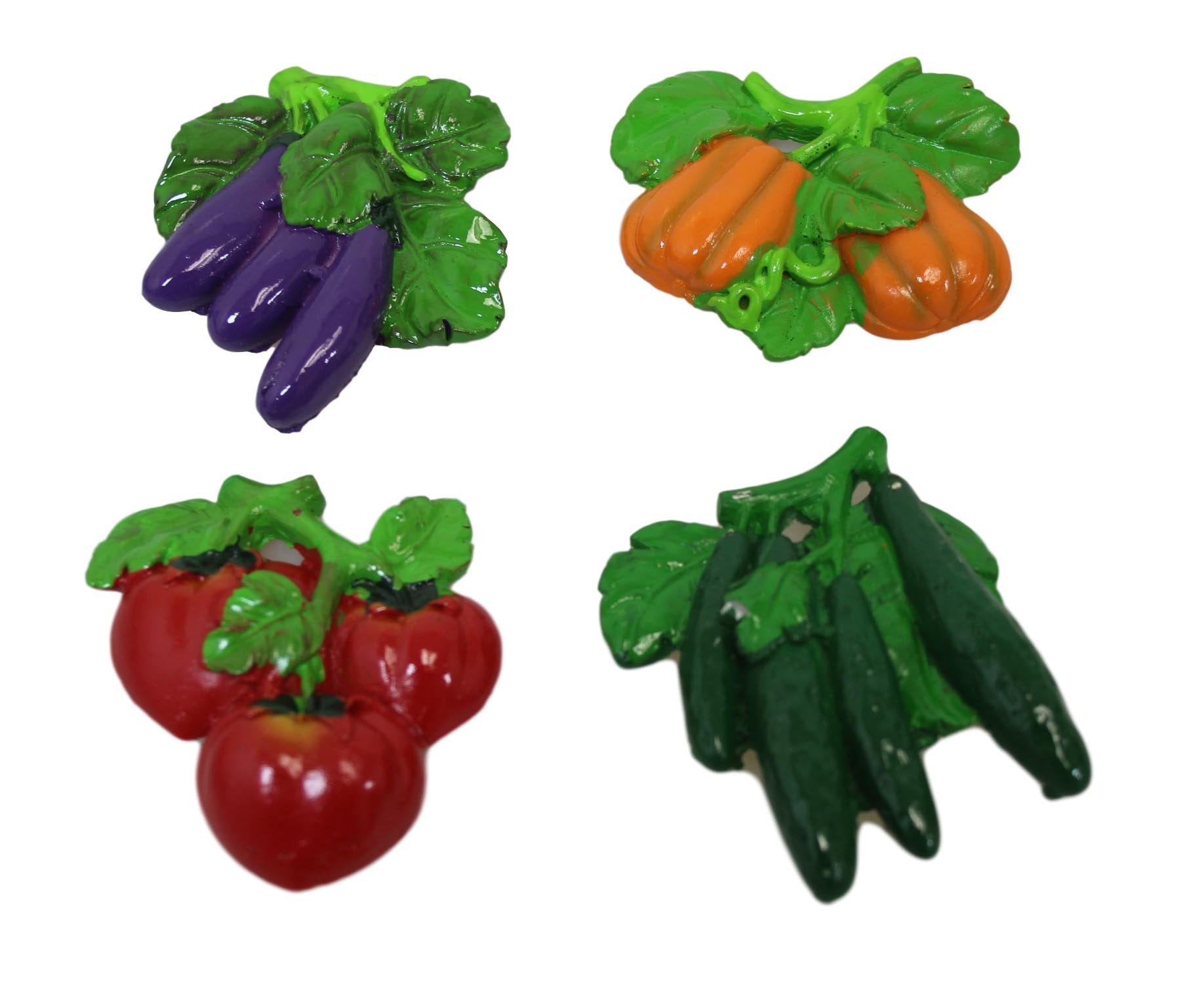Vibrant Vegetable Designs Fridge Magnets Set 8 cm Assorted Pack of Random Designs
