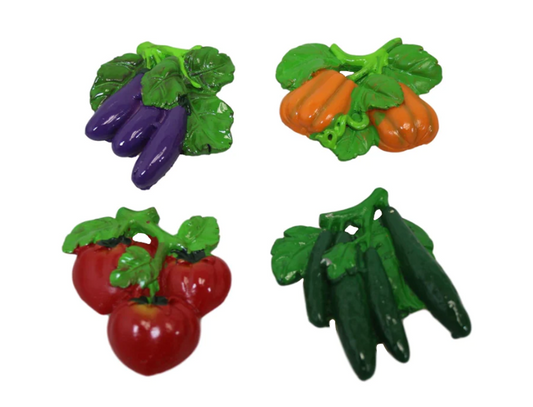 Vibrant Vegetable Designs Fridge Magnets Set 8 cm Assorted Pack of Random Designs
